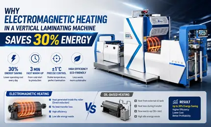 Why Electromagnetic Heating in a Vertical Laminating Machine Saves 30% Energy